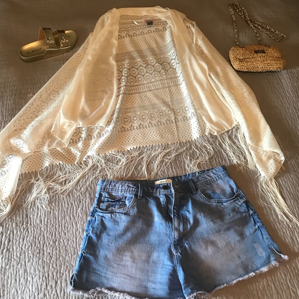 Fun Fringe White Vest